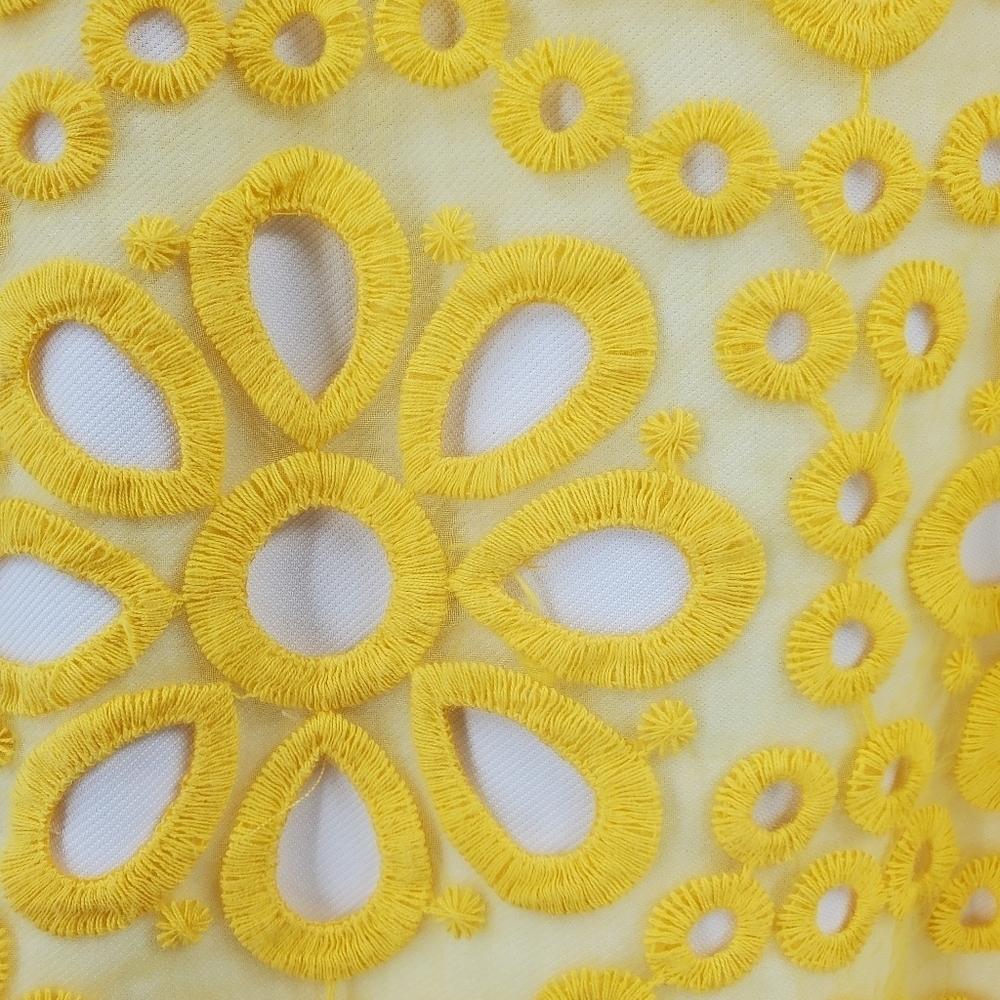 TS white retro jacket yellow crochet overlay 6 - Picture 10 of 15